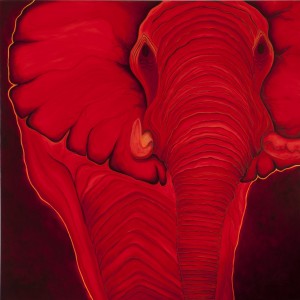 Marco Mehn - Elefant rot - Malerei - 2008