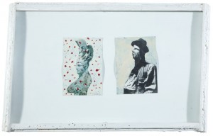 Franz West - Collage auf Karton (Original Montage in orig. Rahmung, Titel: 13 Flocien, F. West 81) - Malerei - 1981